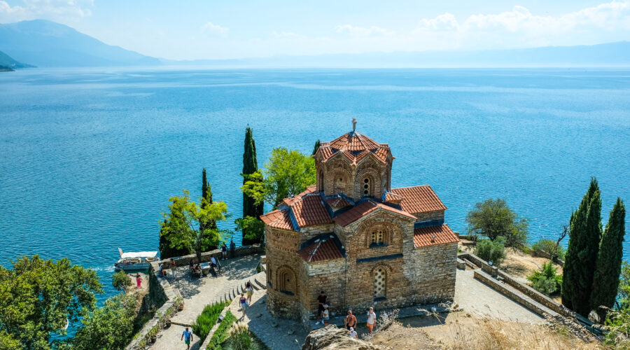 The stunning Church of St John at Kaneo in Ohrid, Macedonia